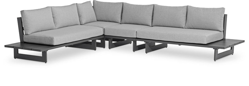 Maldives - 4 Piece Water Resistant Outdoor Patio Modular Sectional With Gray Base