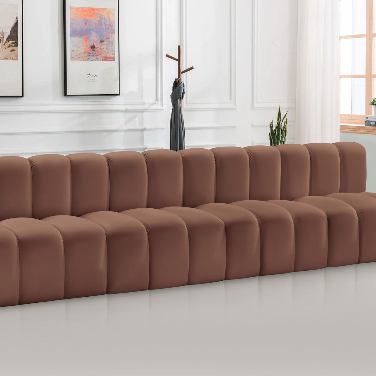 Arc - Faux Leather 4 Seats Modular Sofa