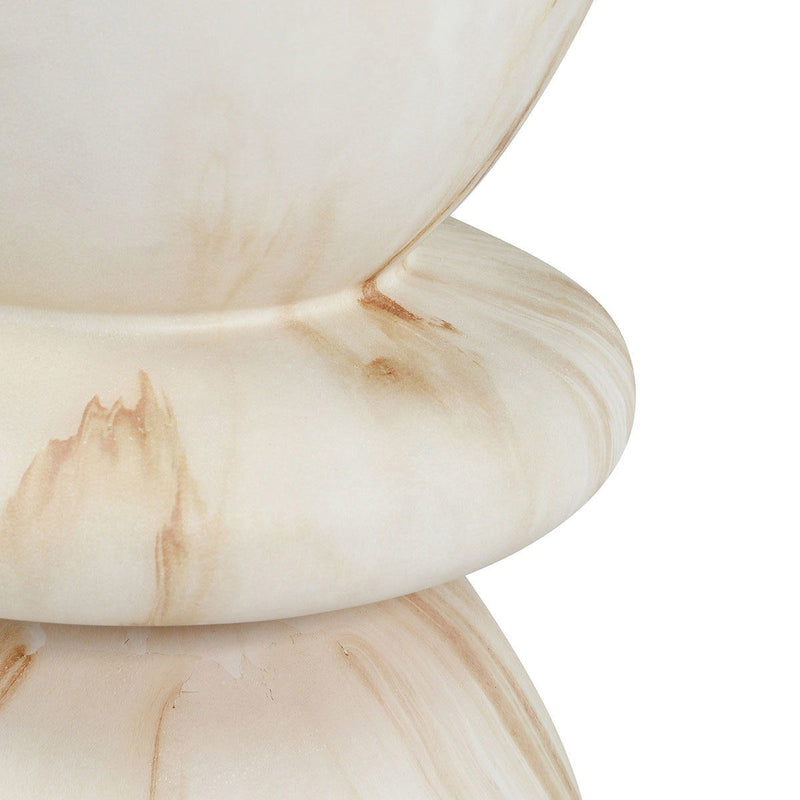 Leva - Outdoor Concrete Round End Table - Travertine