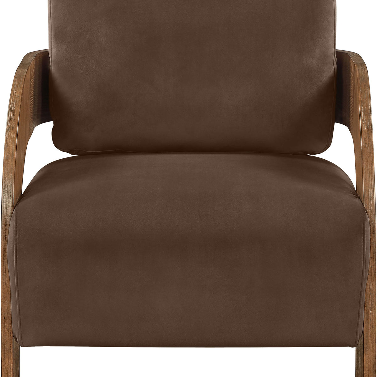 Cedra - Velvet Performance Fabric Upholstered Accent Chair - Brown Frame