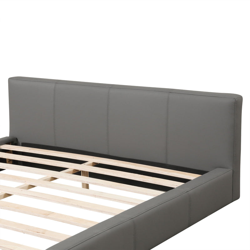 Stylish Upholstered Bed With Birch Wood Frame