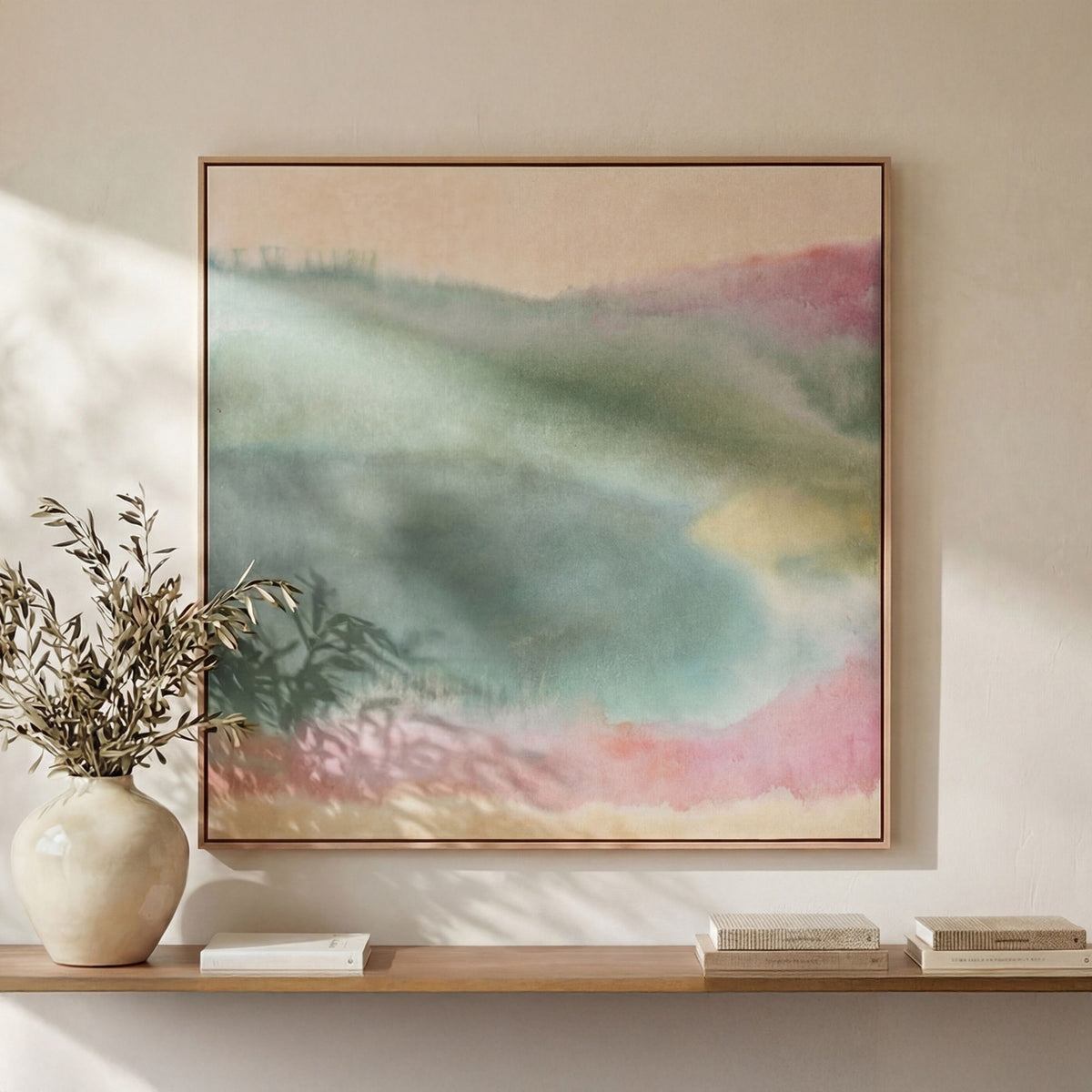 Lotus - Framed Painting - Multicolor