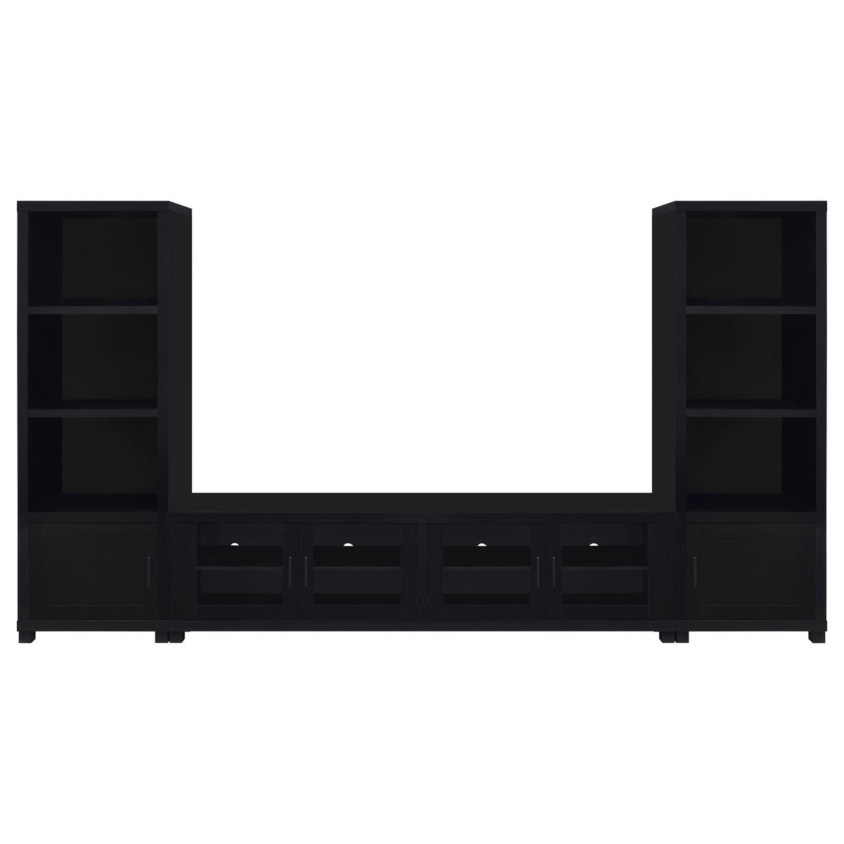 Arnaud - 3 Piece TV Stand Set With Storage - Black