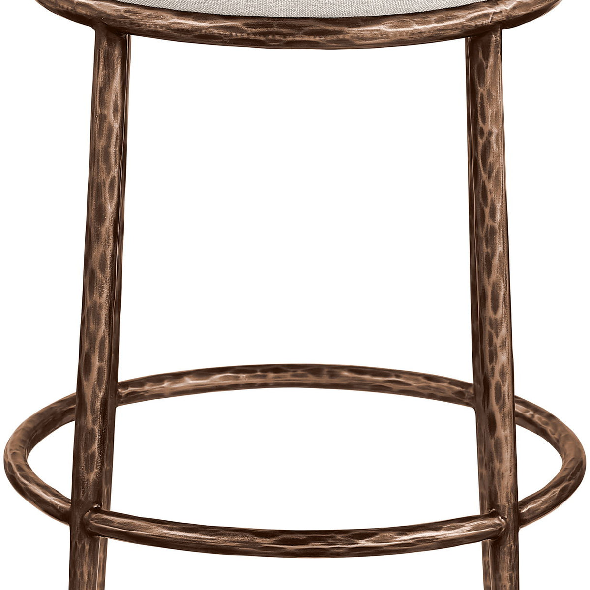 Ferro - Upholstered Backless Counter Stool With Brushed Bronze Base