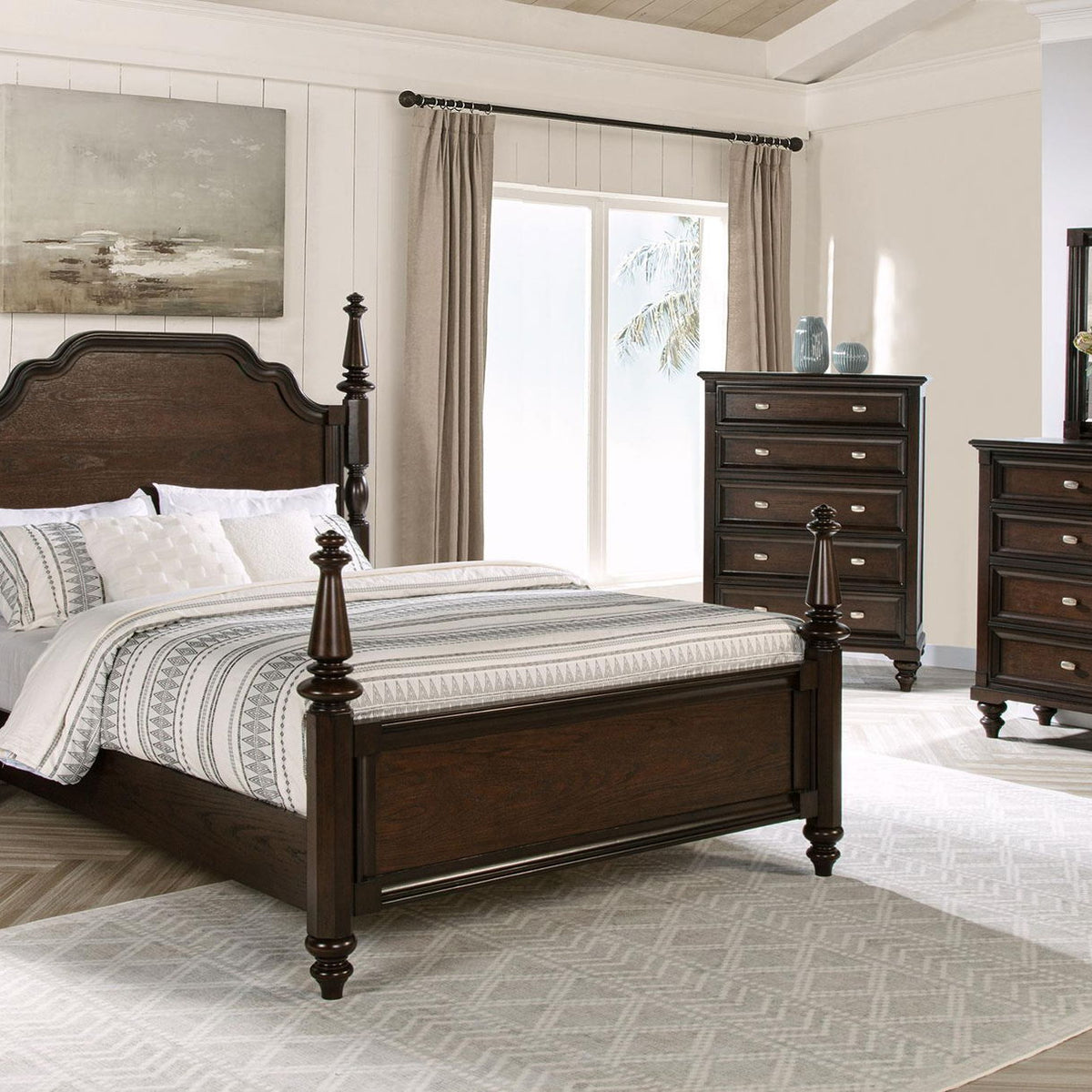 Andover 5-piece Eastern King Bedroom Set Dark Oak