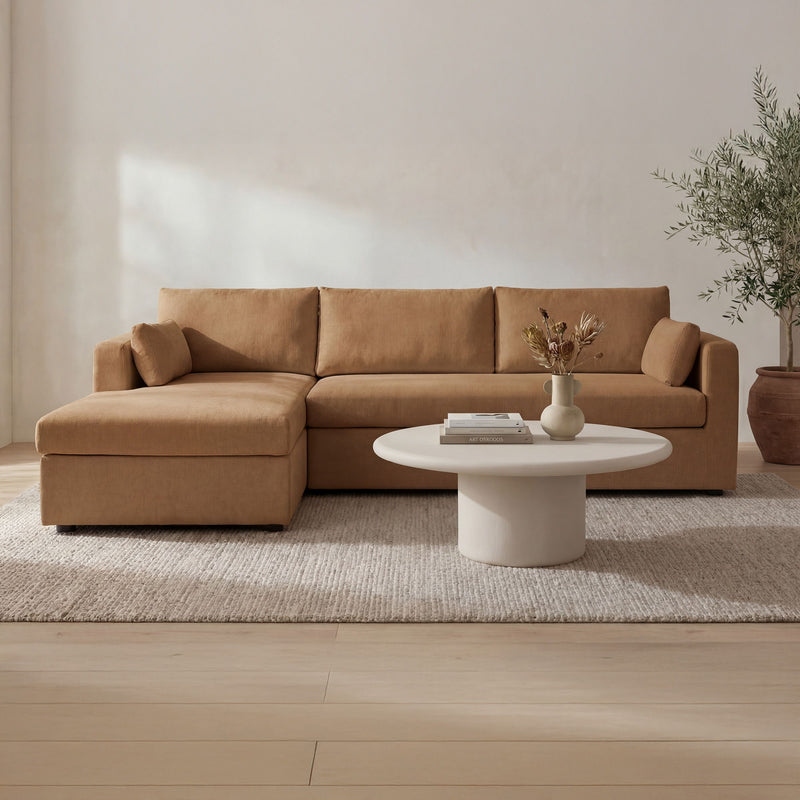 Burrow - Sleeper Sectional With Left Storage Chaise - Ginger