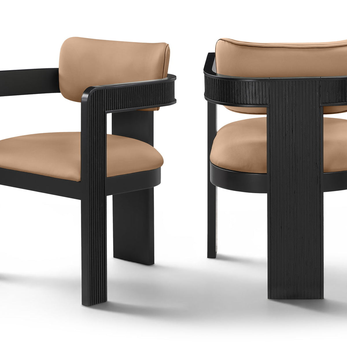 Sacha - Vegan Leather Upholstered Dining Chair With Black Base (Set of 2)