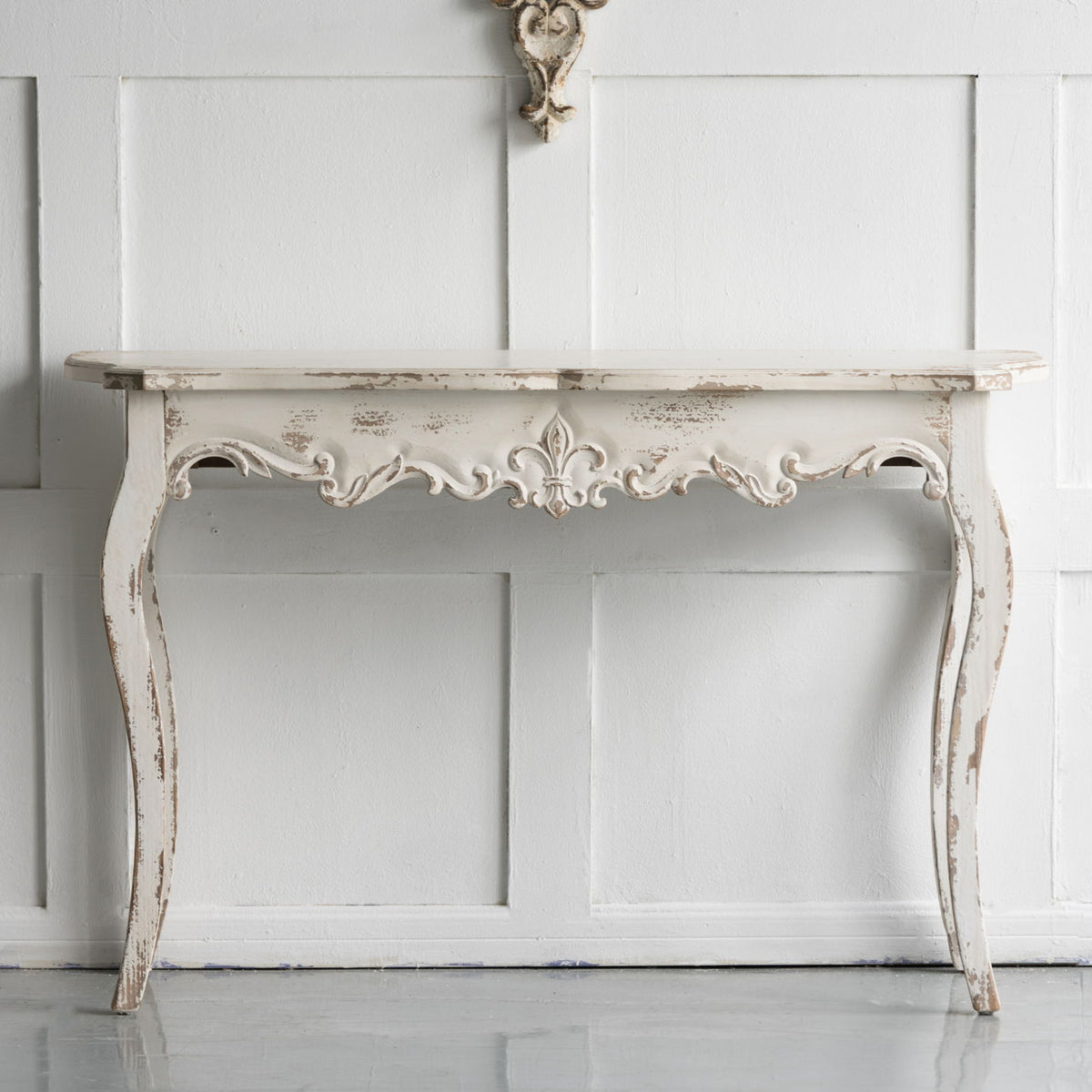 Slimline wash Console Table, For Hallway Living Room Bedroom - White Washed