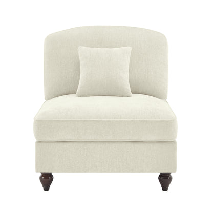 Chenille Armless Sofa - Beige Chenille