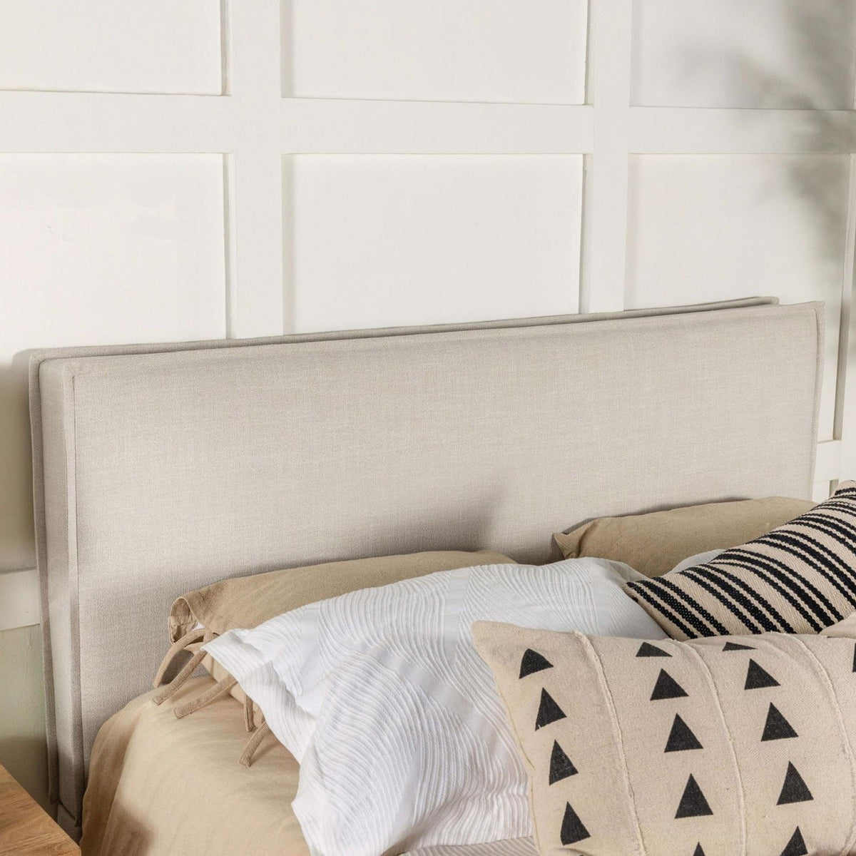 Izzy Upholstered King Panel Headboard Sand