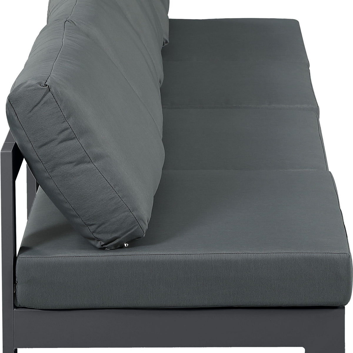 Nizuc - Outdoor Patio 4 Seat Armless Modular Sofa With Gray Frame