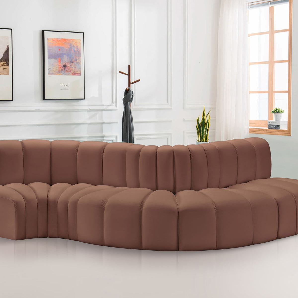 Arc - Faux Leather 5 Piece Modular Sofa