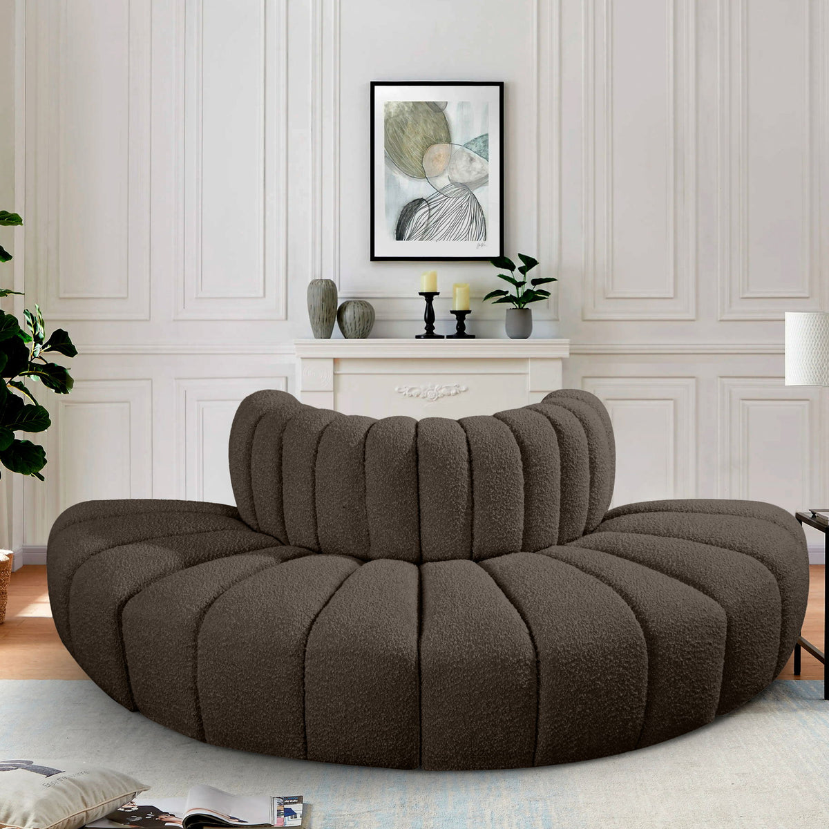 Arc - Boucle Fabric 4 Piece Modular Sofa