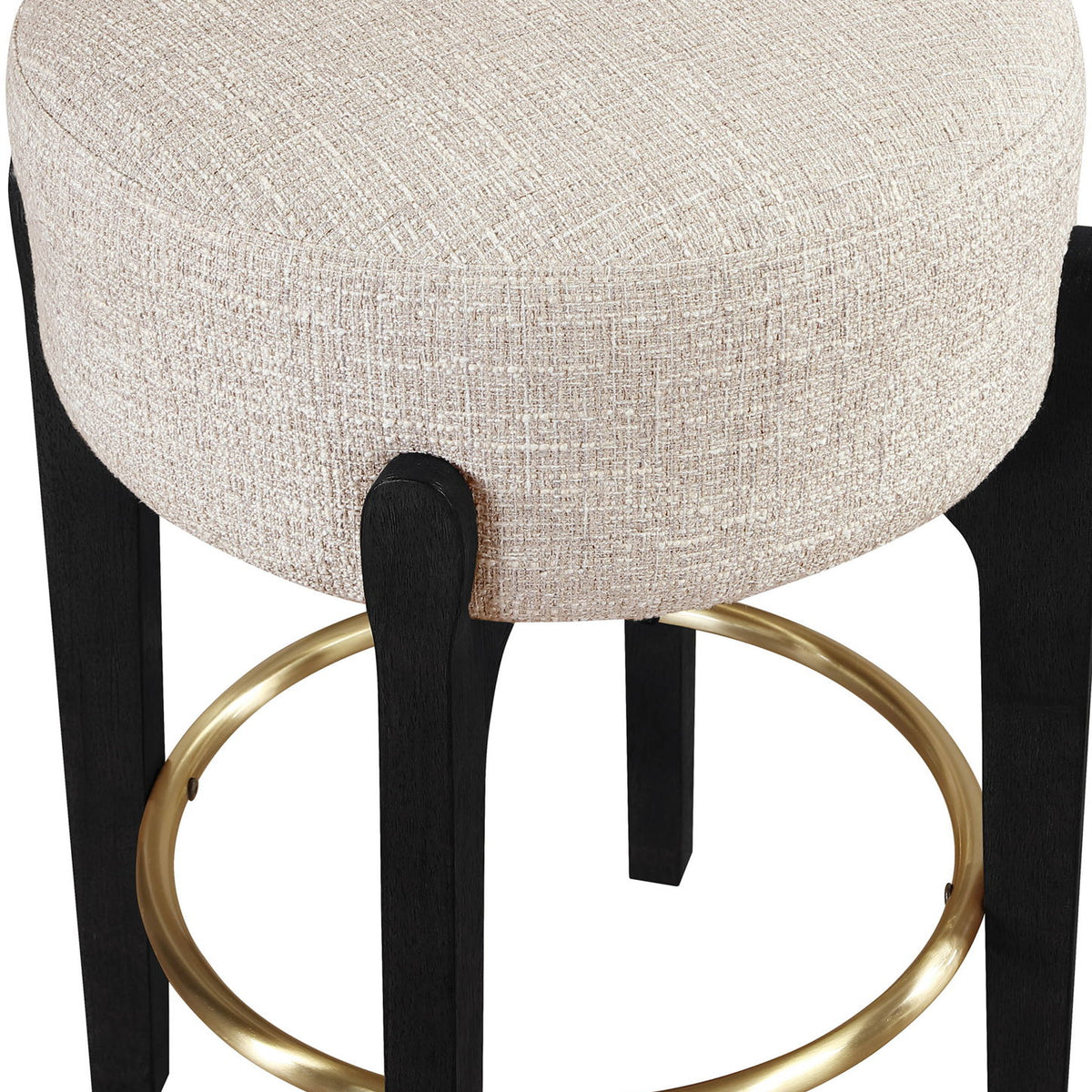 Torino - Backless Counter Stool With Brushed Black Base (Set of 2)