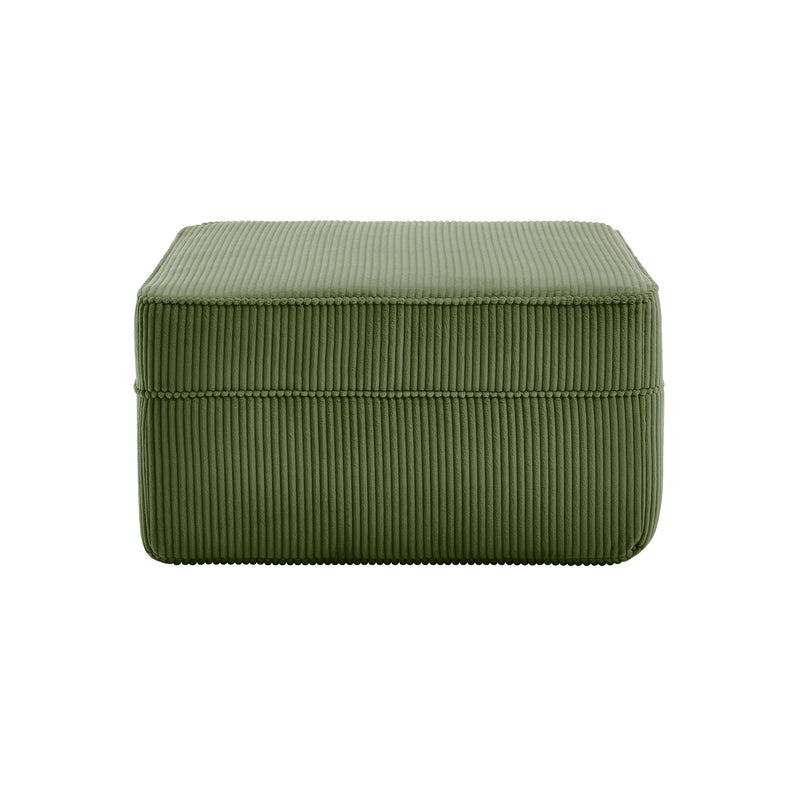 Martha Ottoman - Green Corduroy