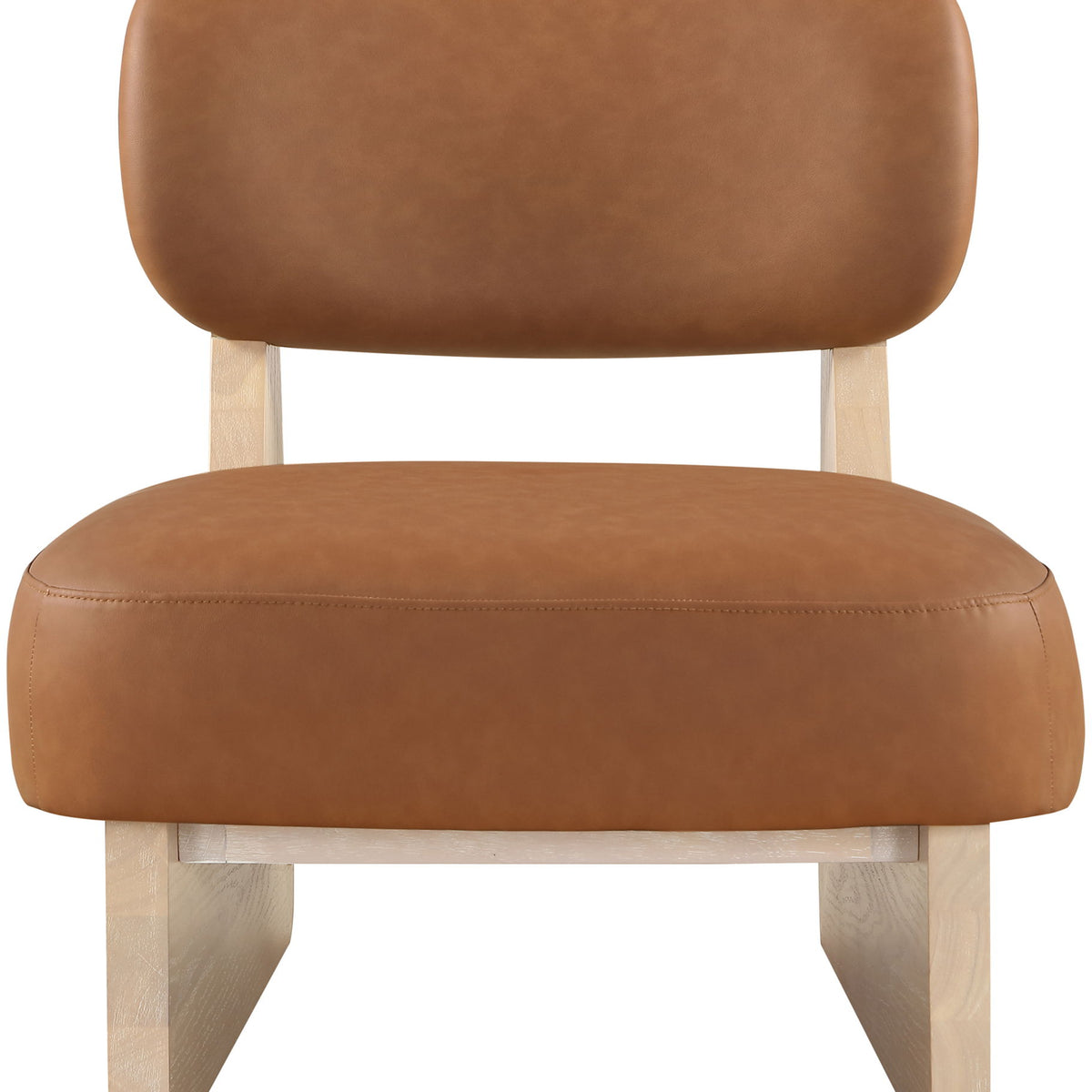 Vetra - Vegan Leather Upholstered Accent Chair With Natural Base