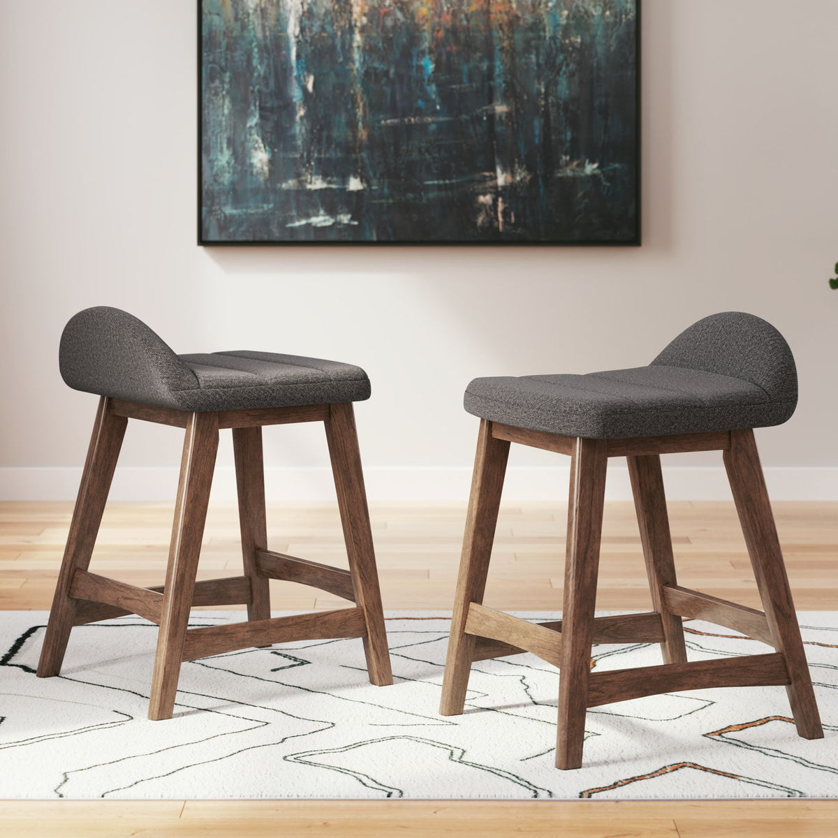 Lyncott - Upholstered Barstool (Set of 2)