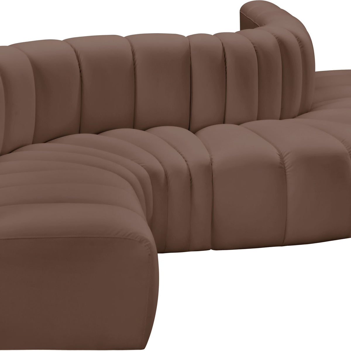 Arc - Faux Leather 6 Piece Curved Modular Sofa