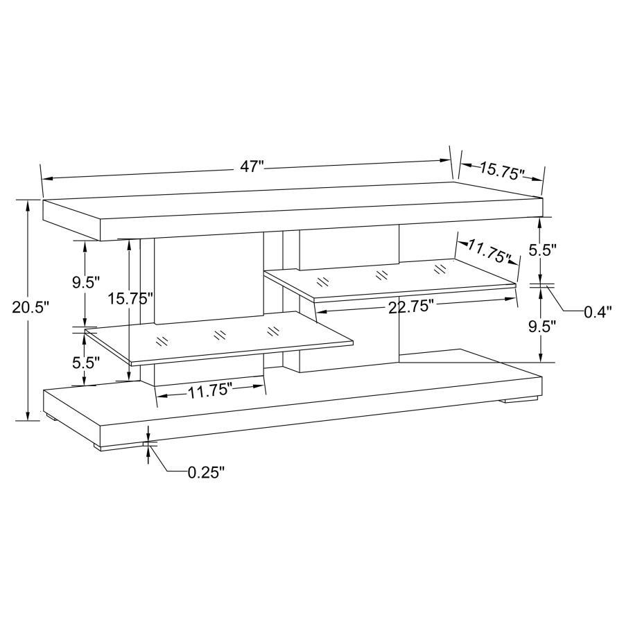 Cogswell - 2-Shelf Wood TV Stand - White High Gloss