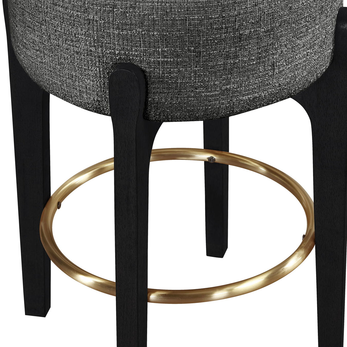 Torino - Backless Counter Stool With Brushed Black Base (Set of 2)