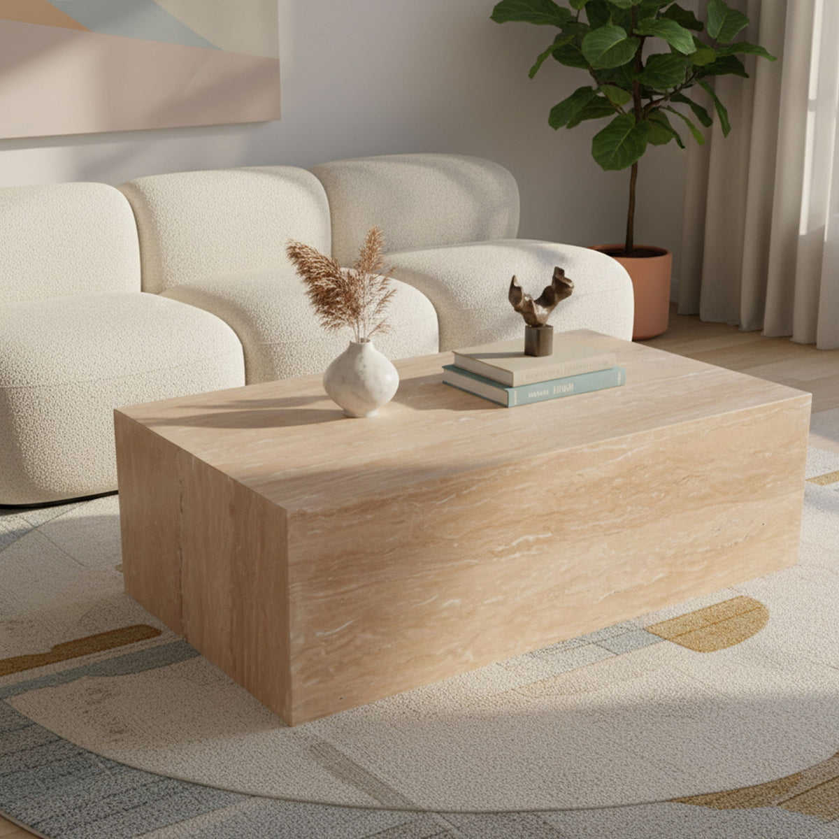 Bolzano - Travertine Coffee Table - Natural