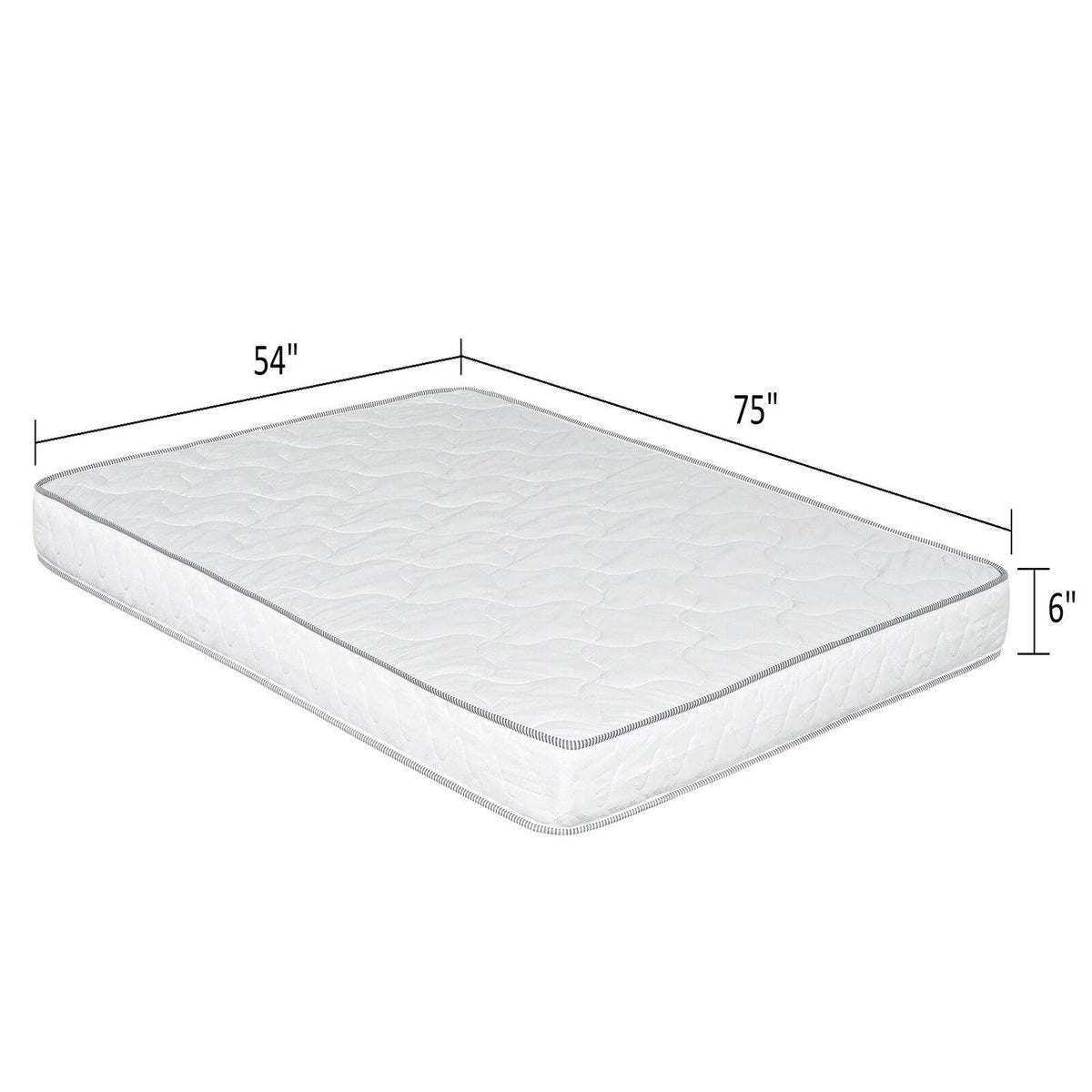 6" Reversible Mattress In A Box Pressure Relief And Cooling Technology - White - Full