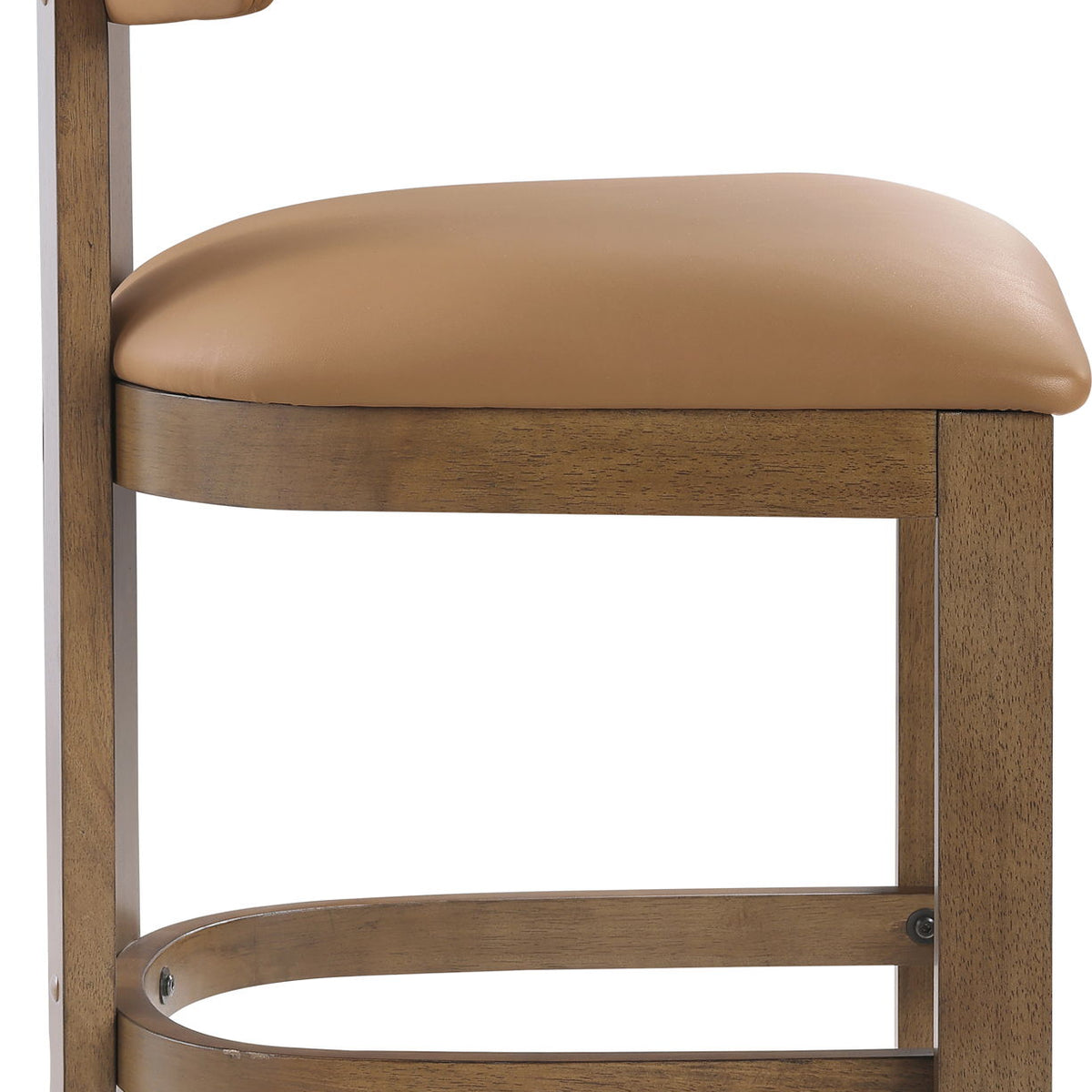 Lavrin - Vegan Leather Upholstered Counter Stool (Set of 2) - Walnut Base
