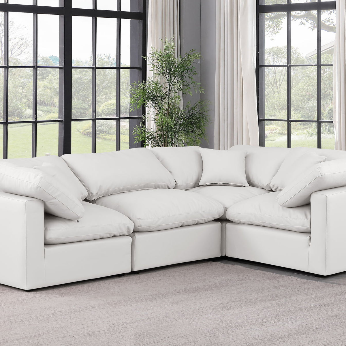 Indulge - Faux Leather 4 Piece Modular Corner Sectional