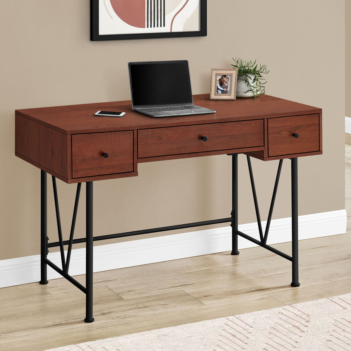 Computer Desk For Home Office, Stylish Design, Storage Drawers, Transitional