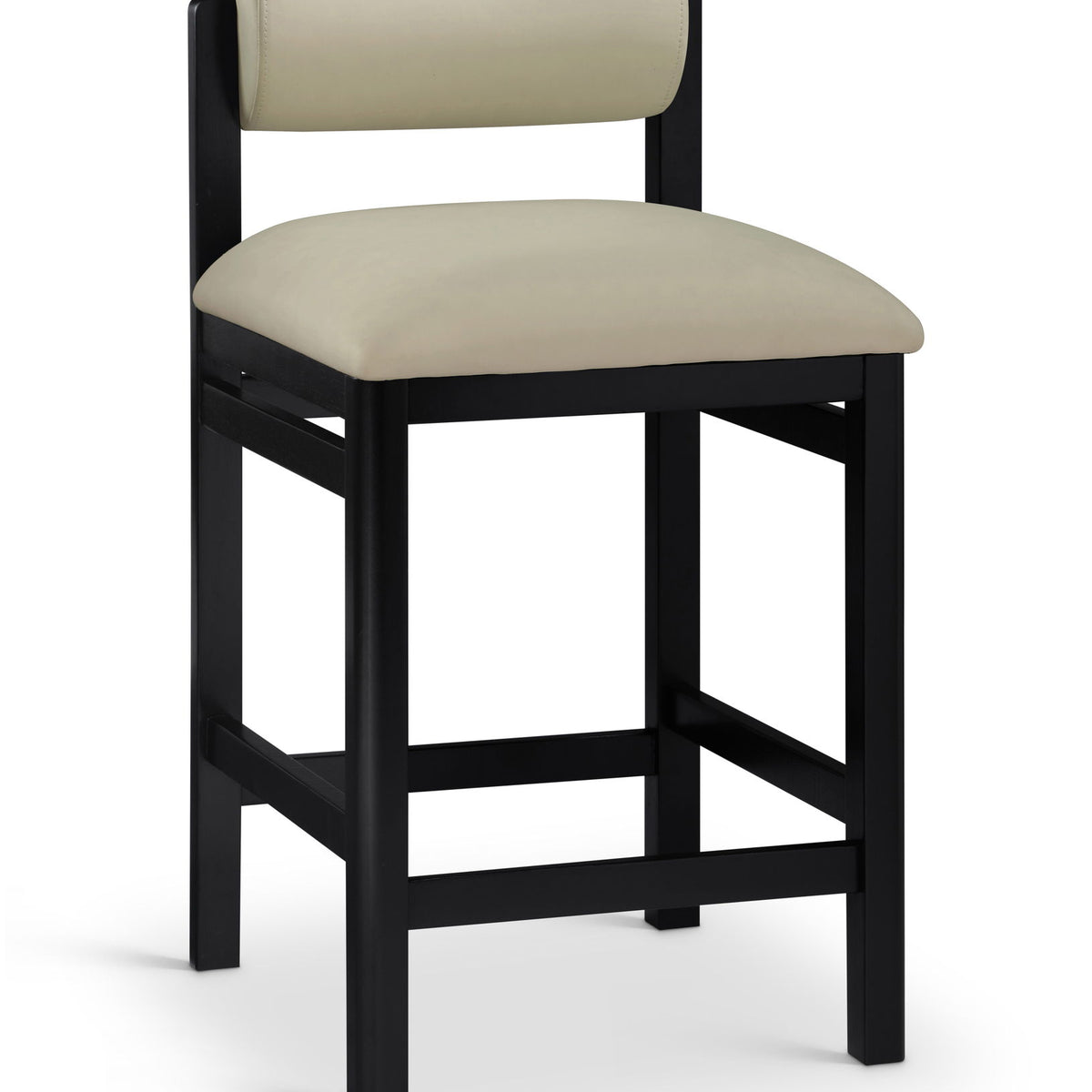 Roundhill - Faux Leather Counter Stool - Black Frame