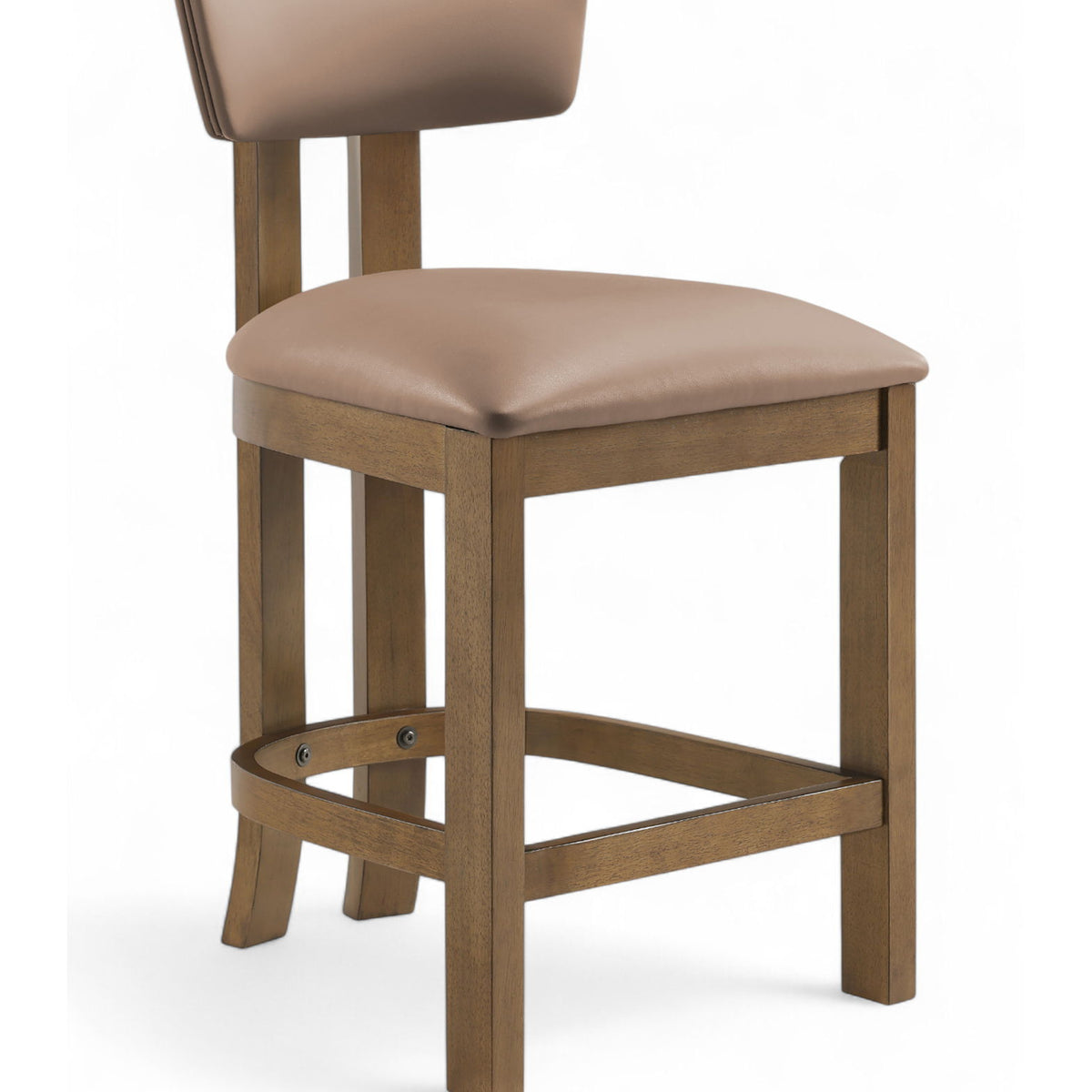 Lavrin - Vegan Leather Upholstered Counter Stool (Set of 2) - Walnut Base