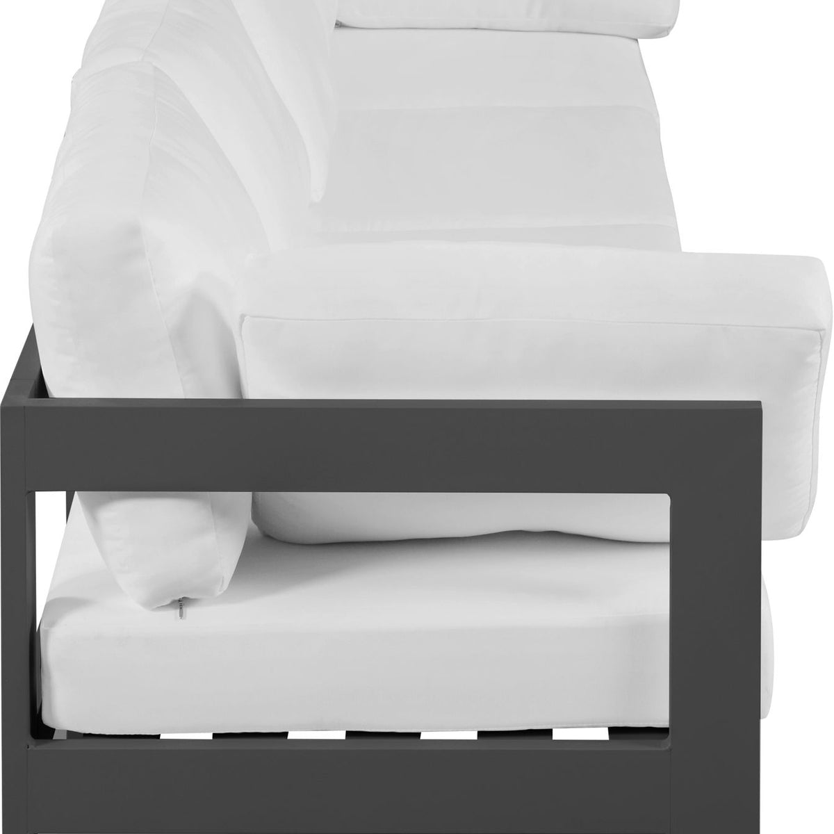 Nizuc - Outdoor Patio 4 Seat Modular Sofa With Gray Frame