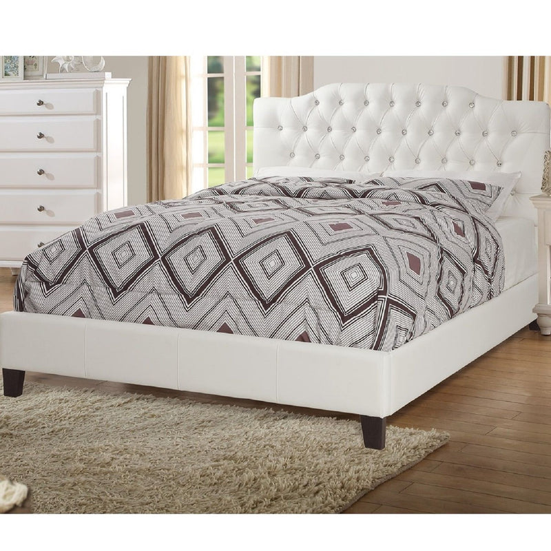 Modern Bed Frame With Tufted Upholstered Headboard
