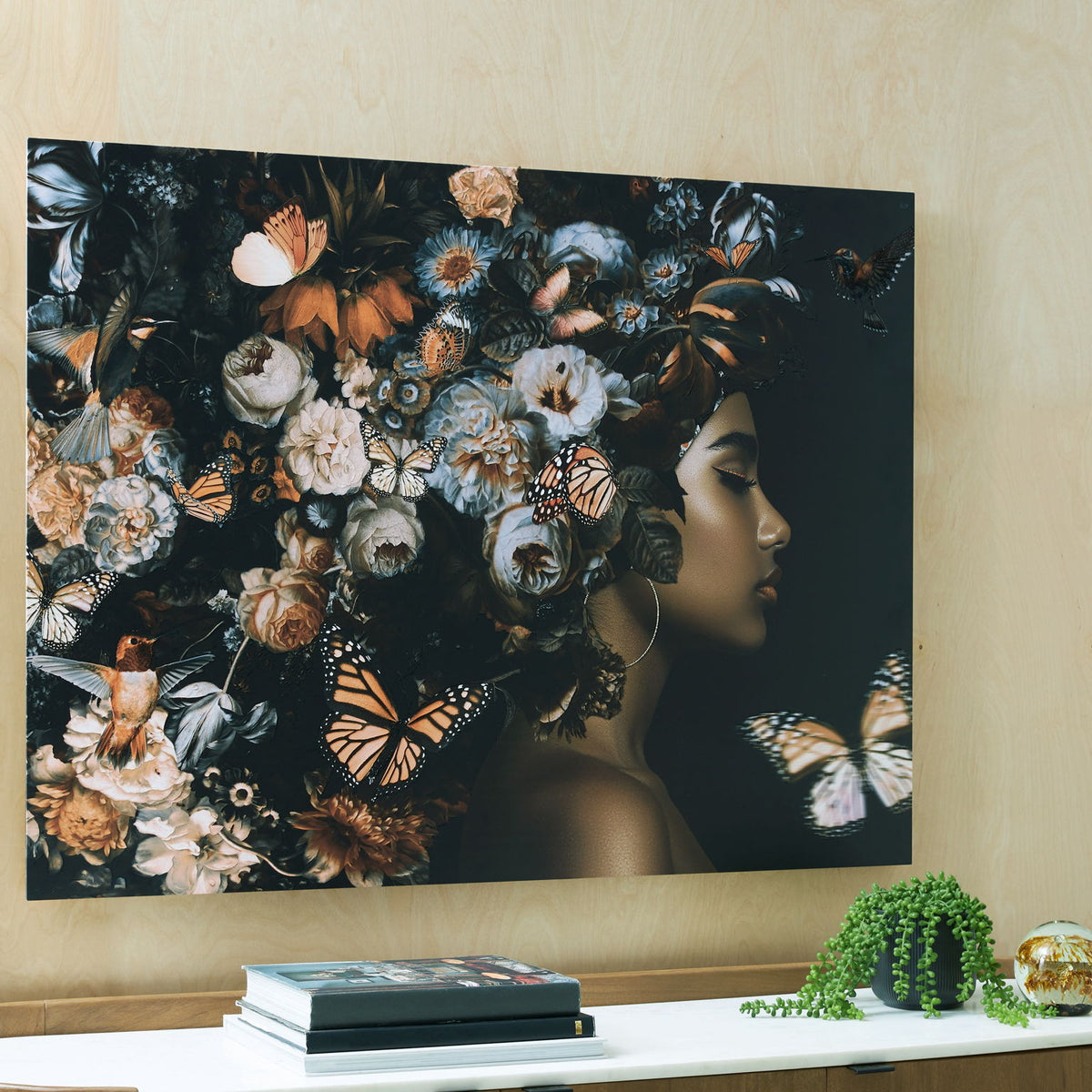 Valfer - Orange / Black / White - Wall Art