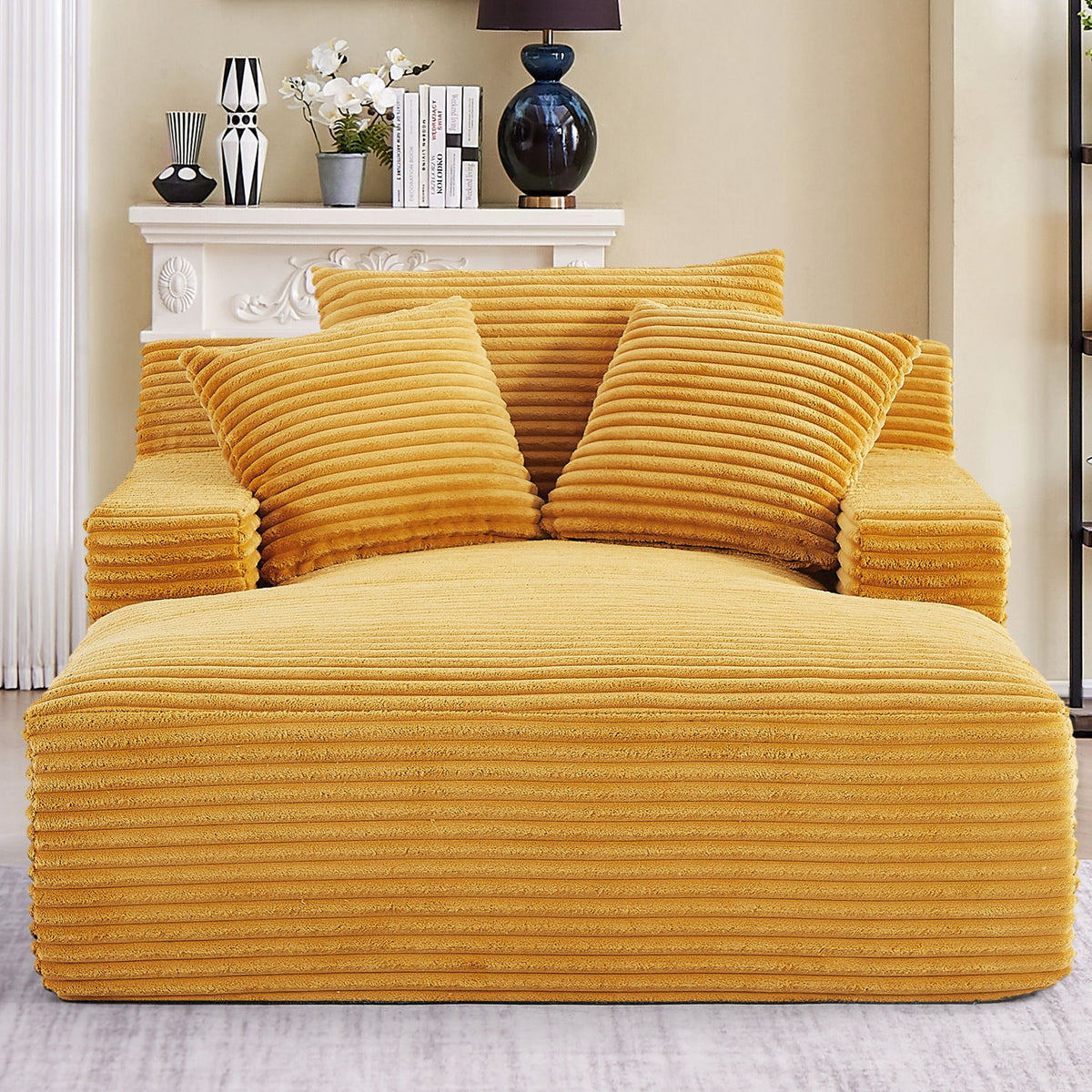 Cloudline - Oversized Chaise Lounge, Modern Comfy Couch With Full Foam Cushioning, Cozy Sleeper Sofabed