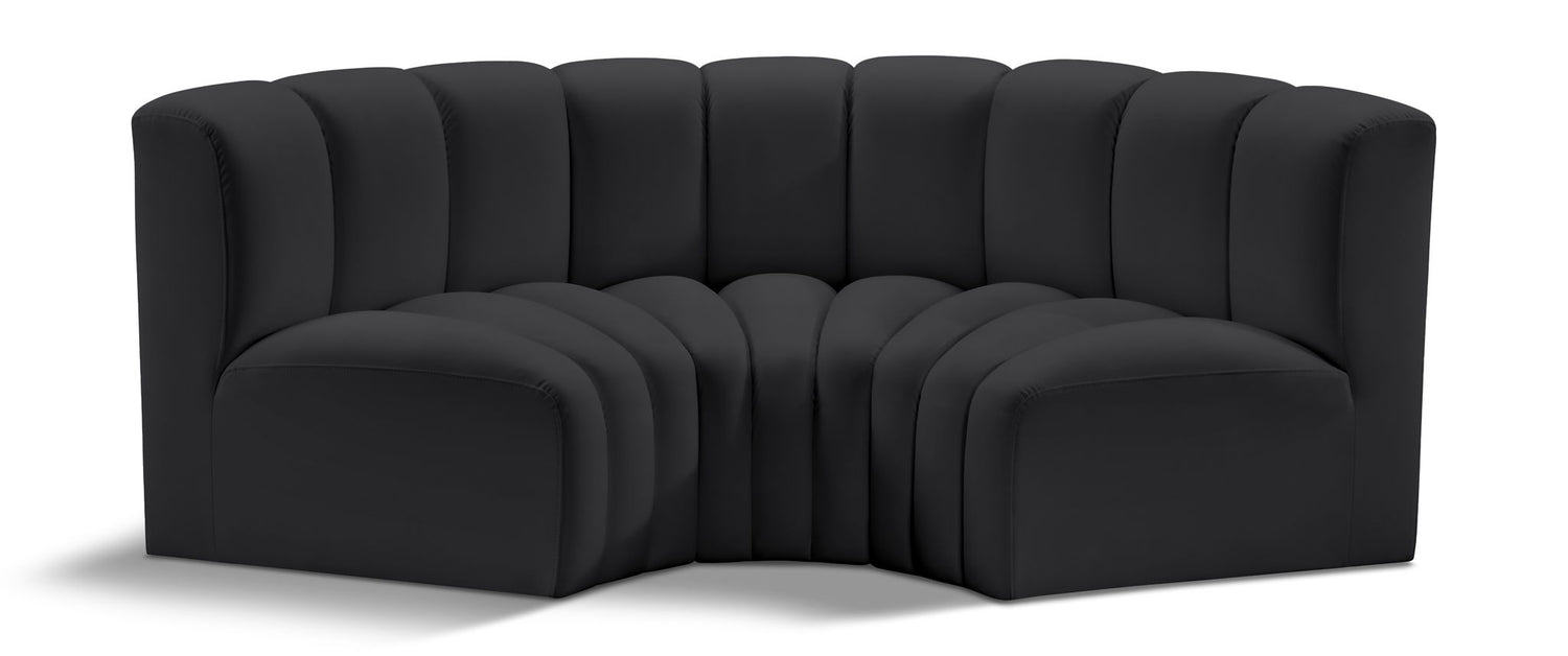 Arc - Faux Leather 3 Piece Modular U-Shaped Sofa