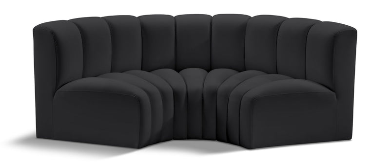 Arc - Faux Leather 3 Piece Modular U-Shaped Sofa