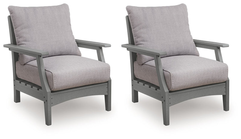 Cove Beach - Lounge Chair With Cushion (Set of 2) - Gray
