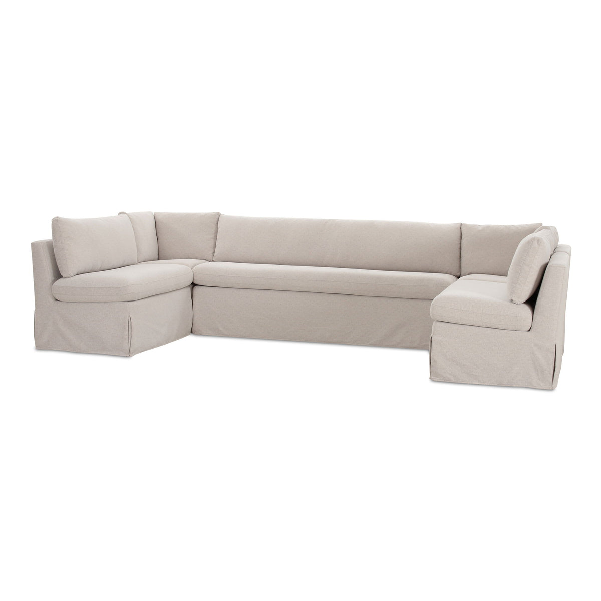 Fable - 5 Piece Slipcover Dining Banquette U-Shape - Beige