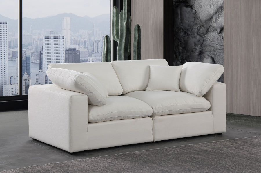 Meridian Furniture Comfy Linen Textured Fabric Sectional