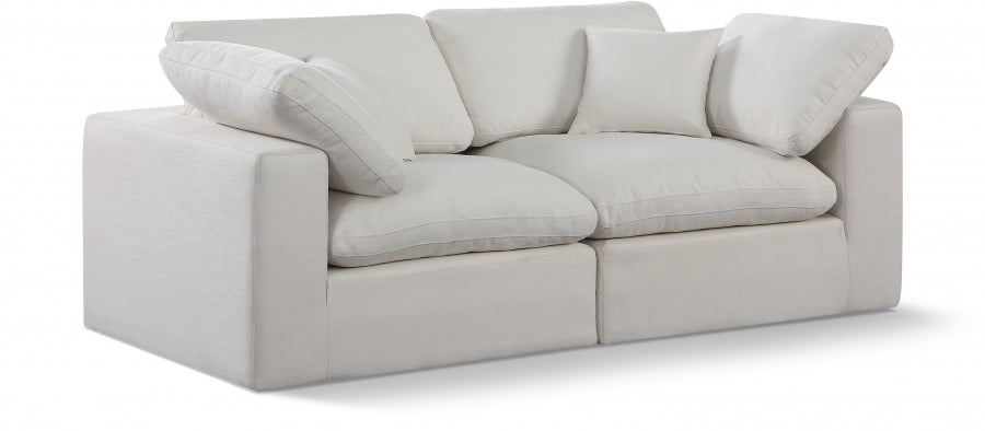 Meridian Furniture Comfy Linen Textured Fabric Sectional