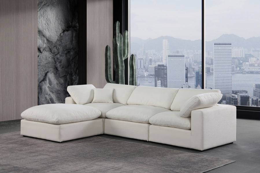 Meridian Furniture Comfy Linen Textured Fabric Sectional