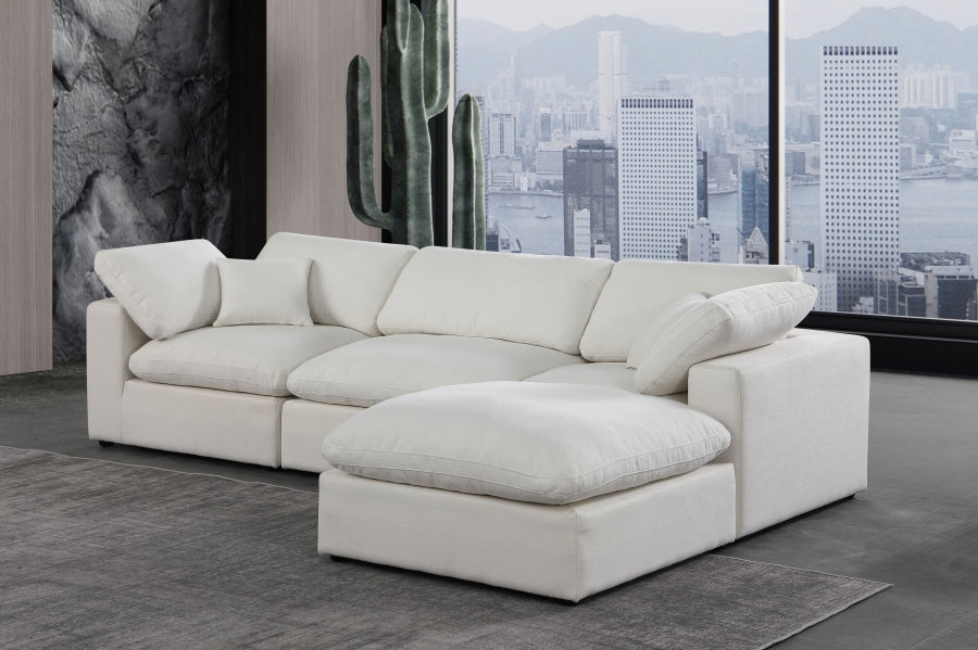 Meridian Furniture Comfy Linen Textured Fabric Sectional