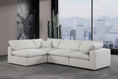 Meridian Furniture Comfy Linen Textured Fabric Sectional