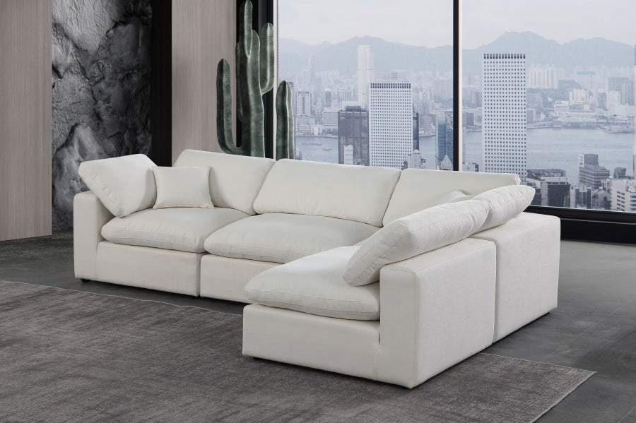 Meridian Furniture Comfy Linen Textured Fabric Sectional