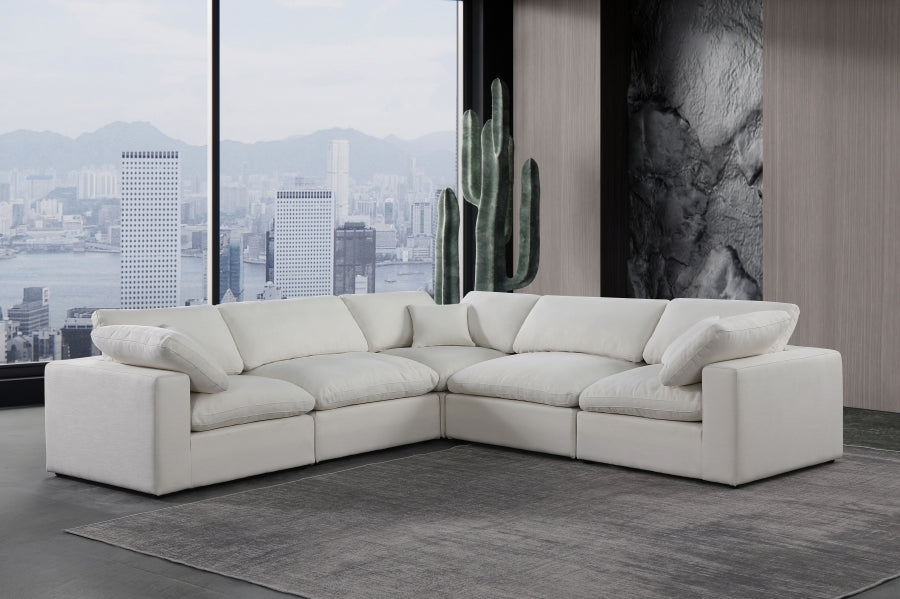 Meridian Furniture Comfy Linen Textured Fabric Sectional