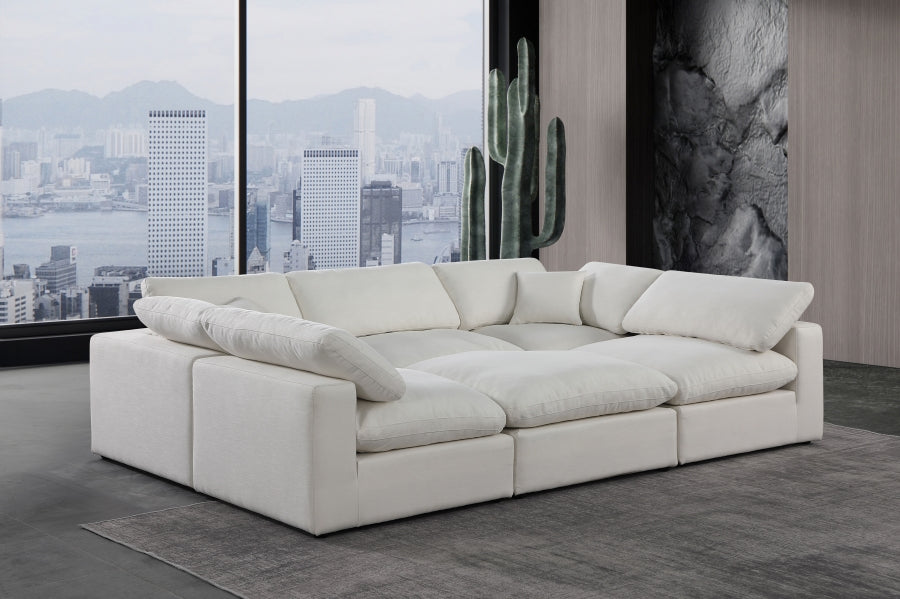 Meridian Furniture Comfy Linen Textured Fabric Sectional