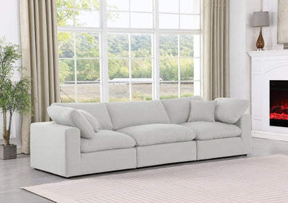 Meridian Furniture Comfy Linen Textured Fabric Sectional