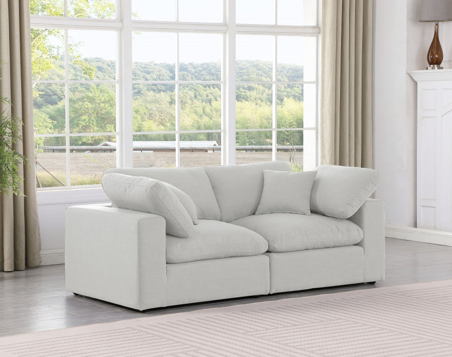 Meridian Furniture Comfy Linen Textured Fabric Sectional