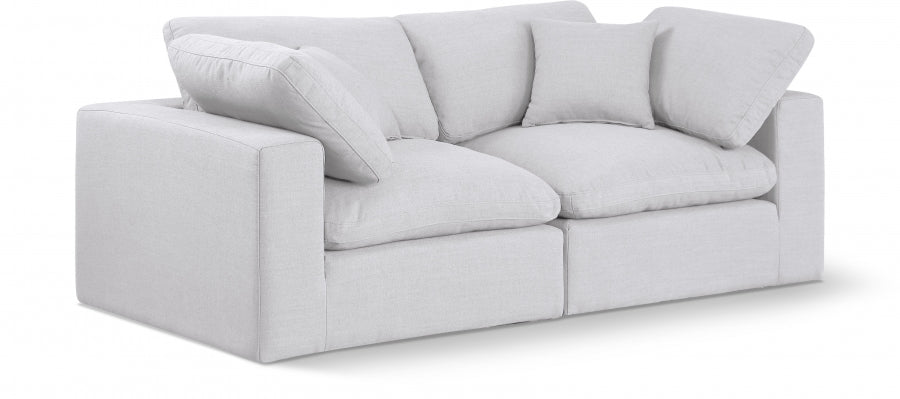 Meridian Furniture Comfy Linen Textured Fabric Sectional